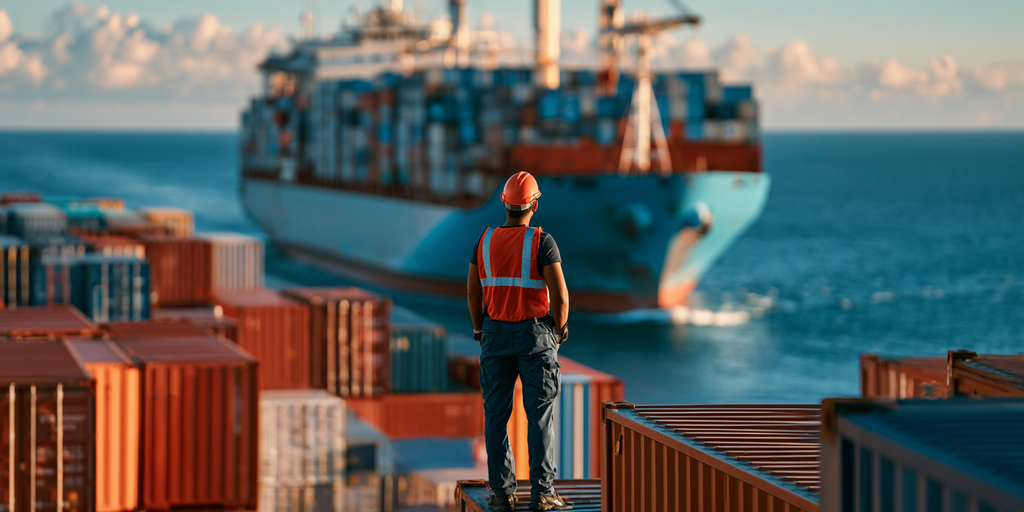 Recepción y registro de paquetes en almacén de courier en Miami.